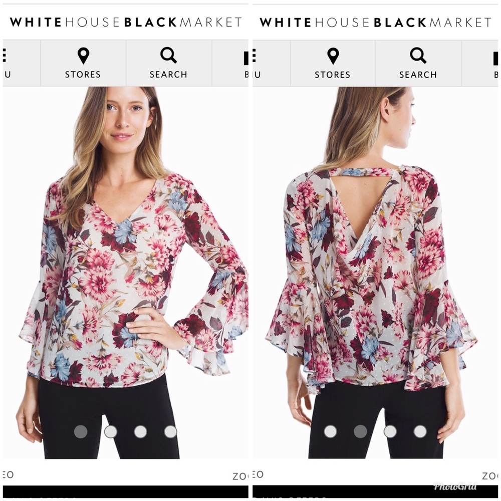 Beautiful drape blouse in floral pink and blue